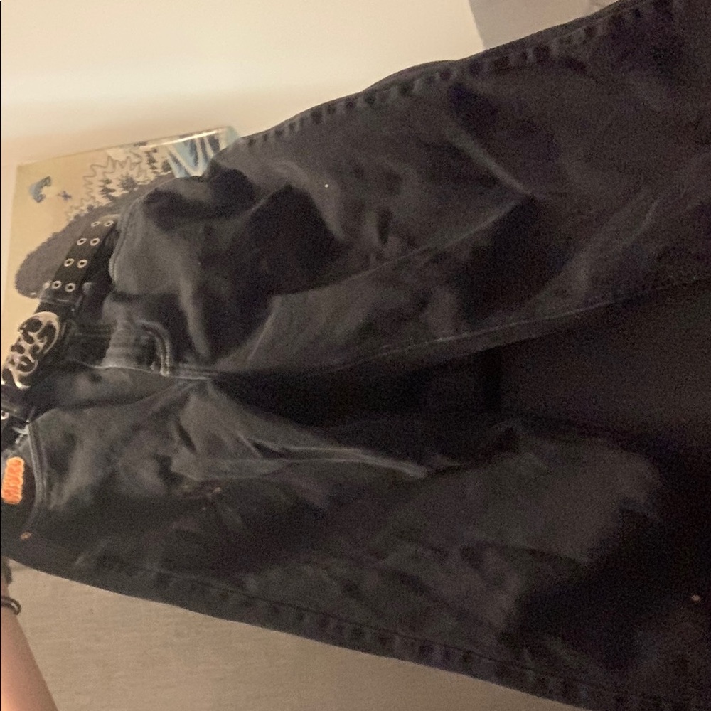 Black Jeans with Studded Belt